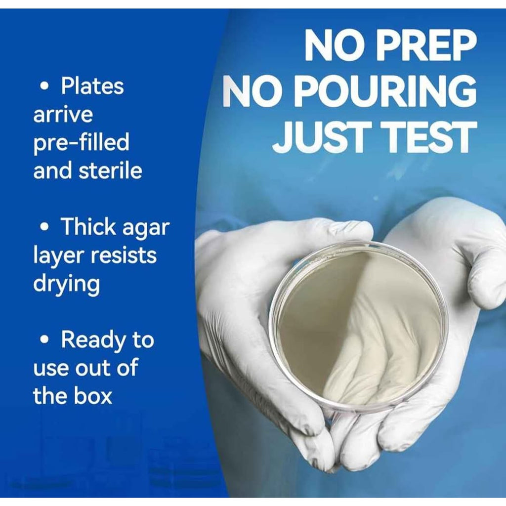 LB Agar Plates – 10 Pre-Poured Sterile Petri Dishes & 15 Sterile Swabs