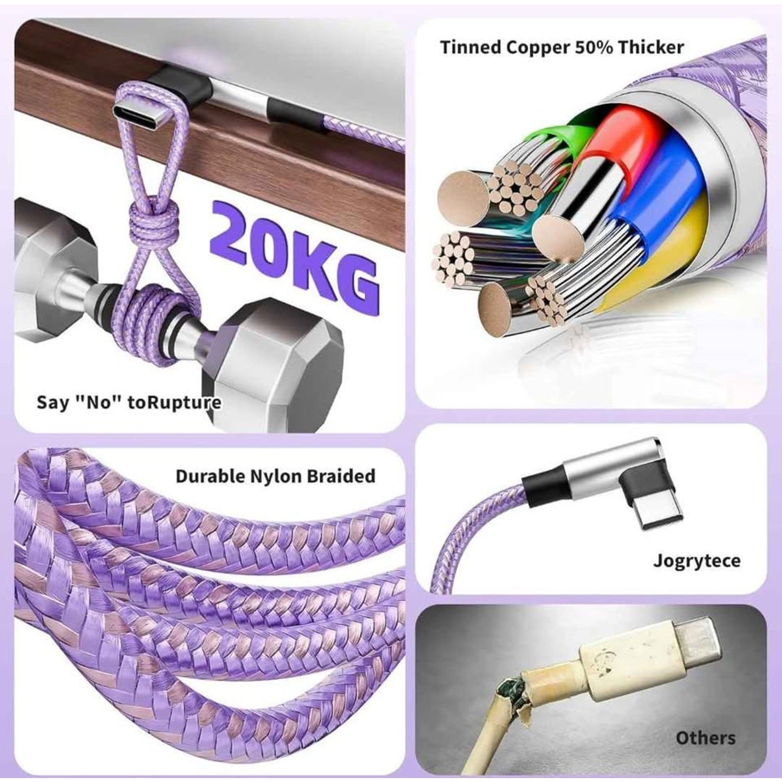 Right Angle 3 in 1 Charging Cable with USB-A to USB C/IP/Micro USB