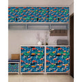 15.74x15.74 inches x 6Pcs Navy Fish in Water Self-Adhesive Decal