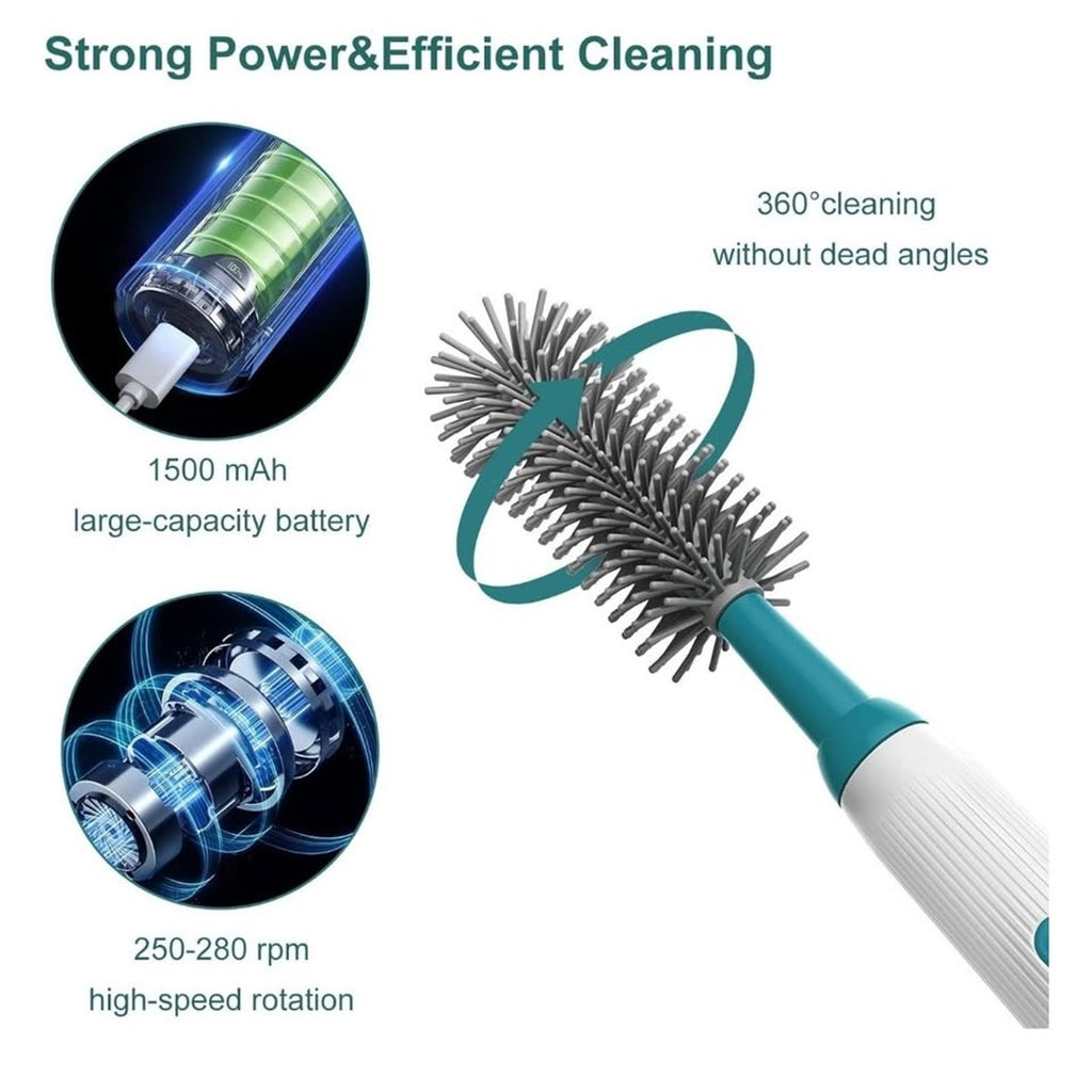 Electric Cleaning Brush Set with ExtensionHandle,4 Piece Multi-Purpose Cleaner