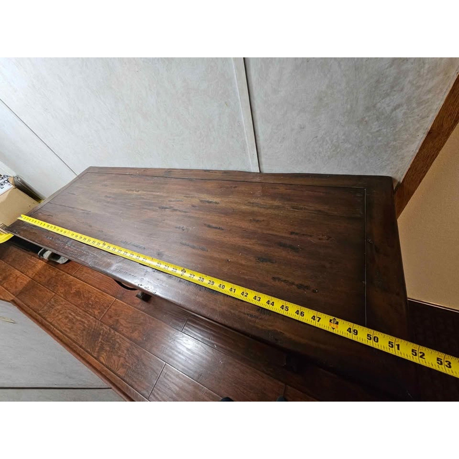 Mesa de madera y fierro para hogar 52x18x31
