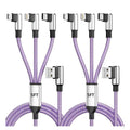 Right Angle 3 in 1 Charging Cable with USB-A to USB C/IP/Micro USB