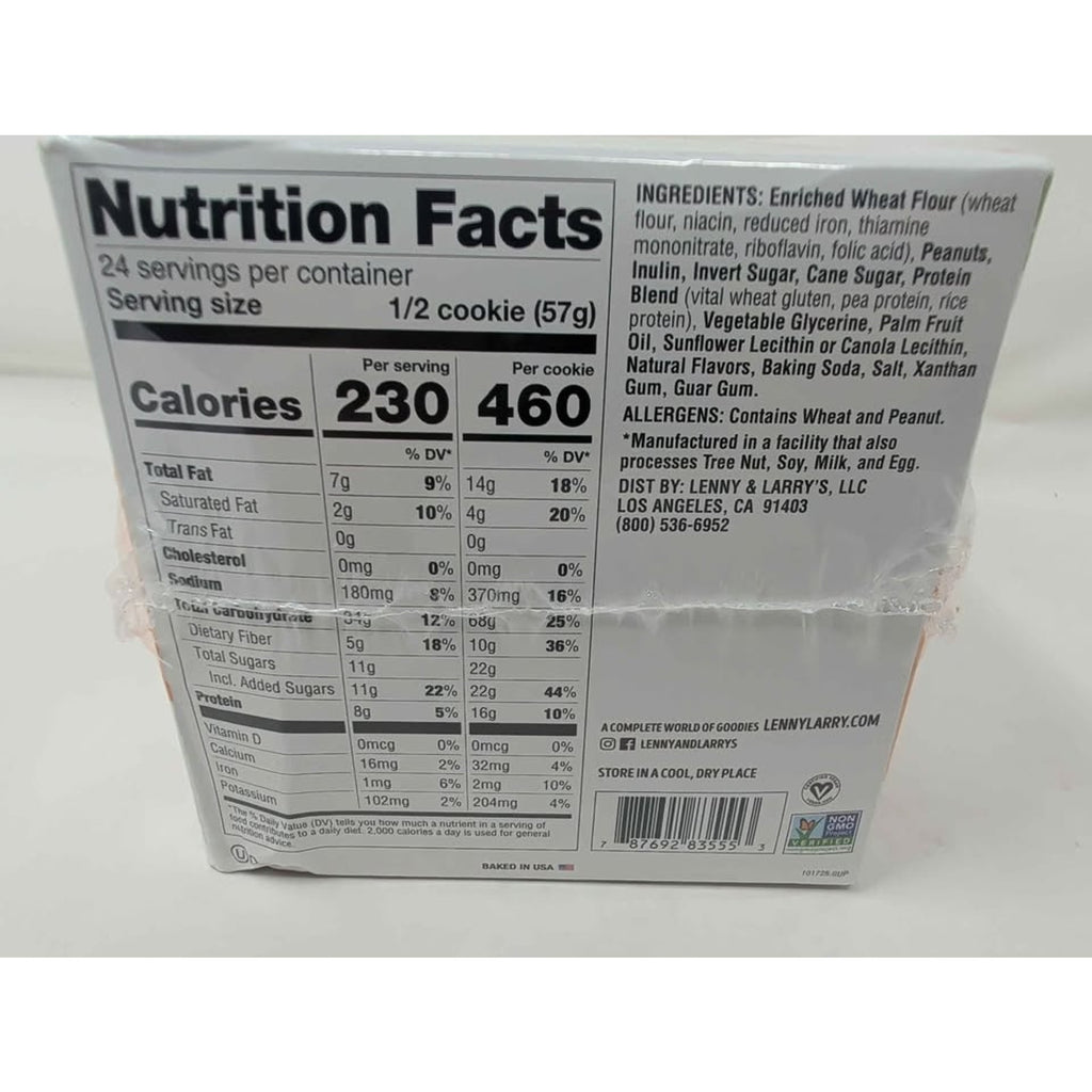 12 pack Lenny & Larry's Protein Cookie 16g protein.10g fiber peanut butter. Chocolate chip, cinammon