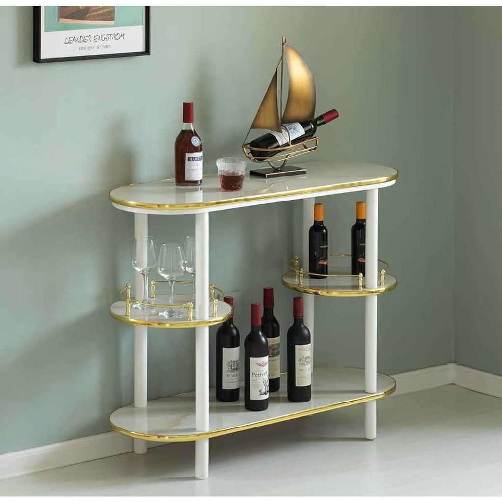 Fabulaxe Set of 2 Pieces, Bartender Serving Display Station, Bar Console Working Counter with Open
