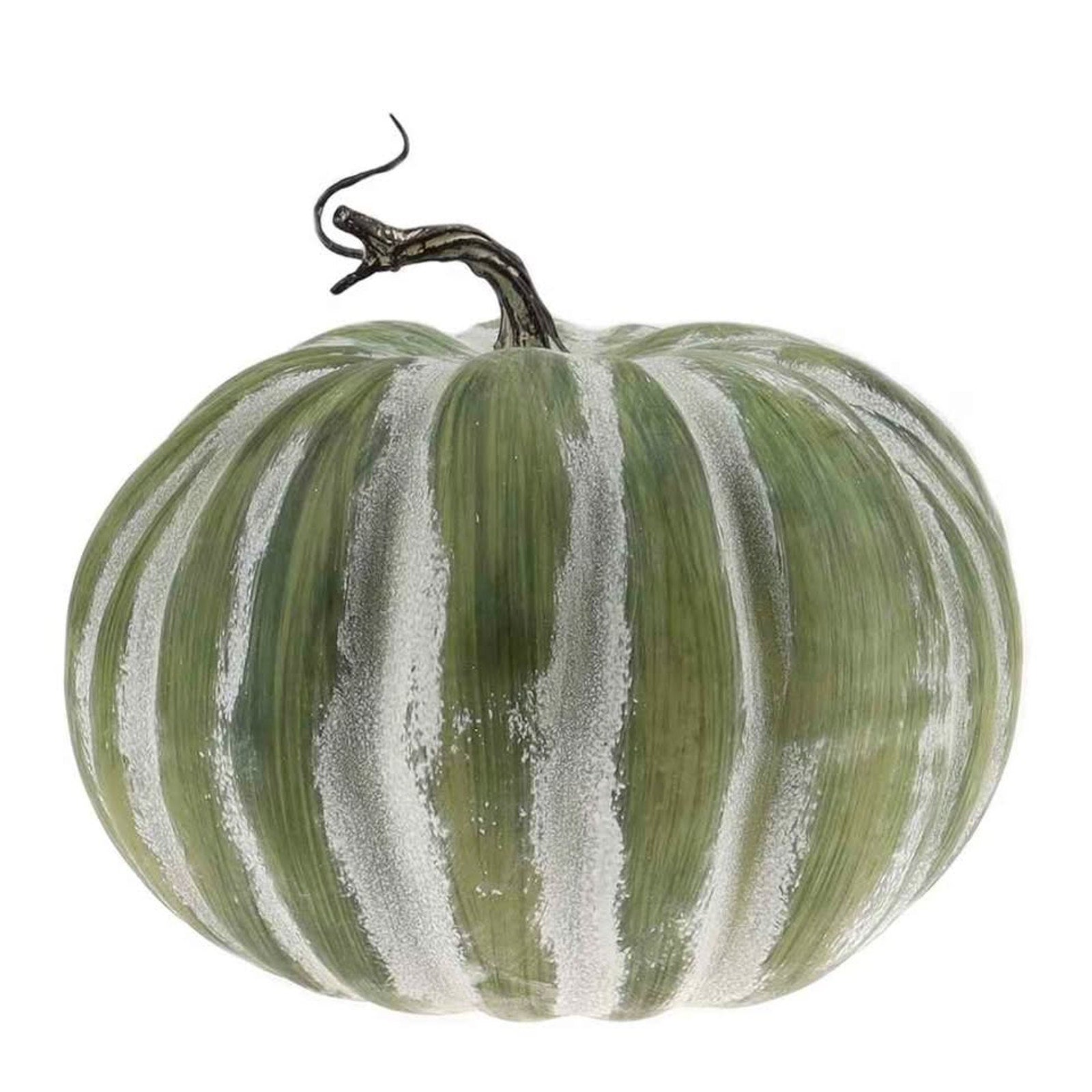 Woration 8.4 Inch Large Green Fake Halloween Pumpkins Artificial Cushaw Faux Autumn Fall Pumpkin Par