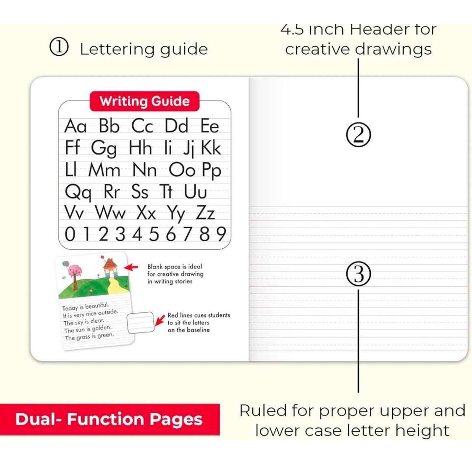 (48 pack) Primary Journal Composition Book Marble, 100 Sheet Drawing & Writing Grades K- 2