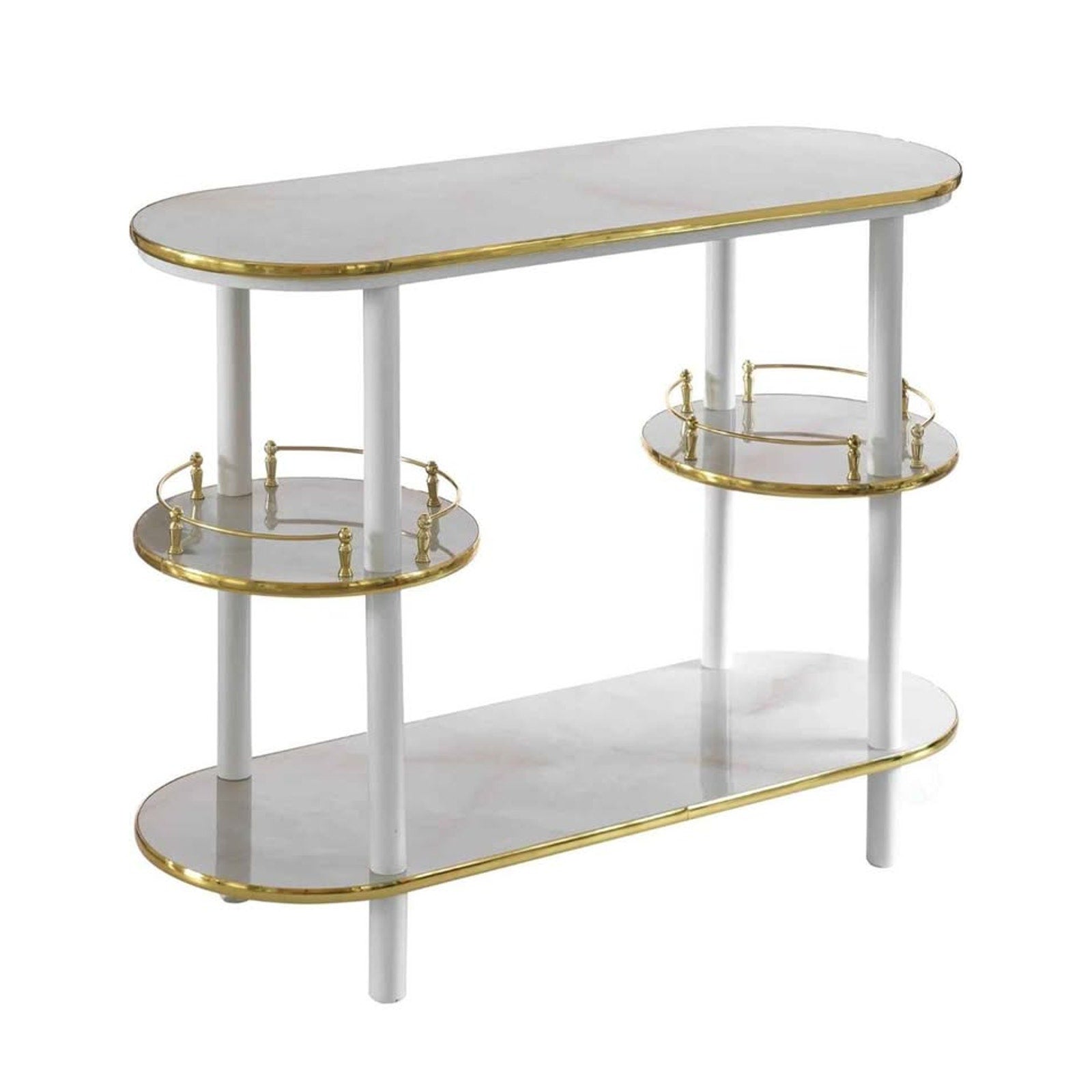Fabulaxe Set of 2 Pieces, Bartender Serving Display Station, Bar Console Working Counter with Open