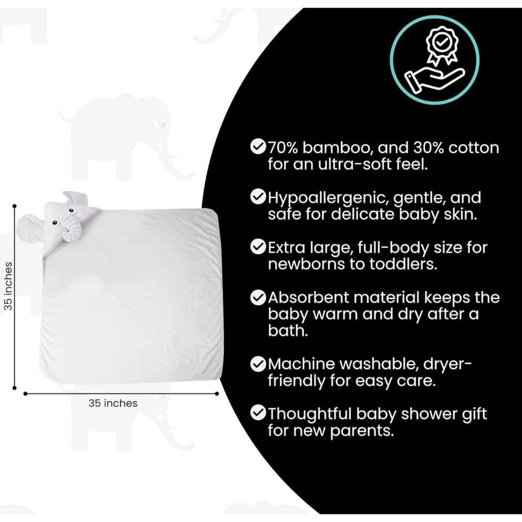 Premium Hooded Towel - 500GSM Viscose derived from Bamboo Cotton Baby Towels - Ultra Soft & Absorben