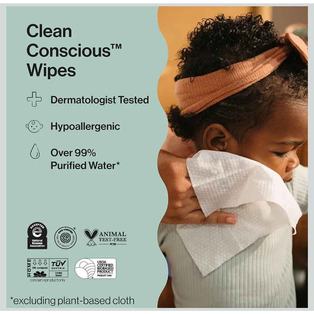 The Honest Company Hypoallergenic Multi-Use Baby Wipes for Sensitive Skin Baby Pattern Play 576 Coun
