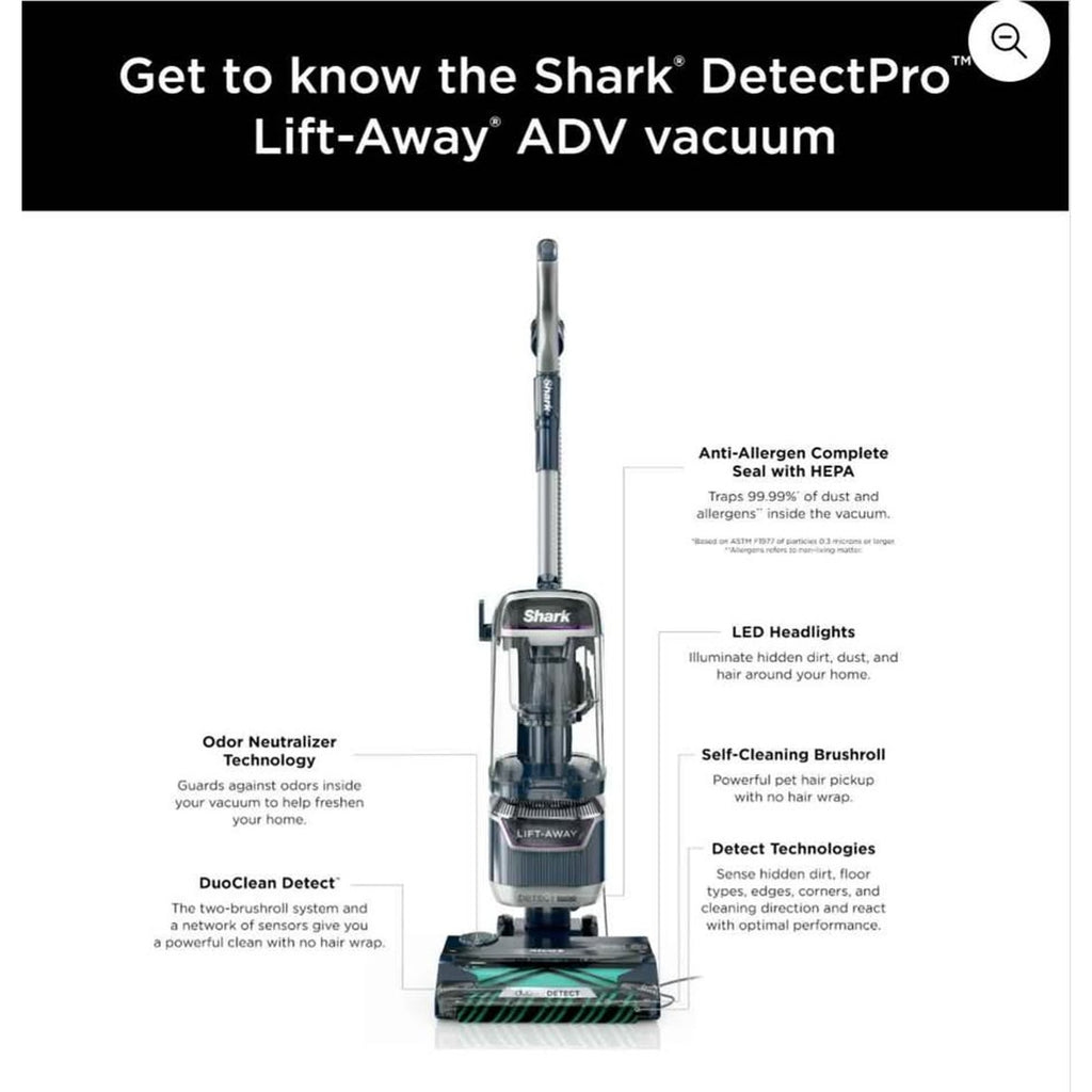 Shark Vacuum Detect Pro Liftaway ADV LA800 Odor Neutralizer
