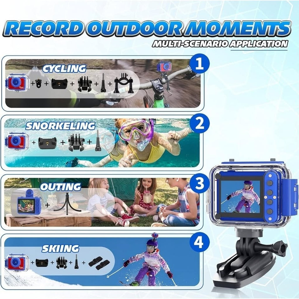 Ziegoal Kids Selfie Waterproof Camera Christmas Birthday Gifts for Boys Age 3-9