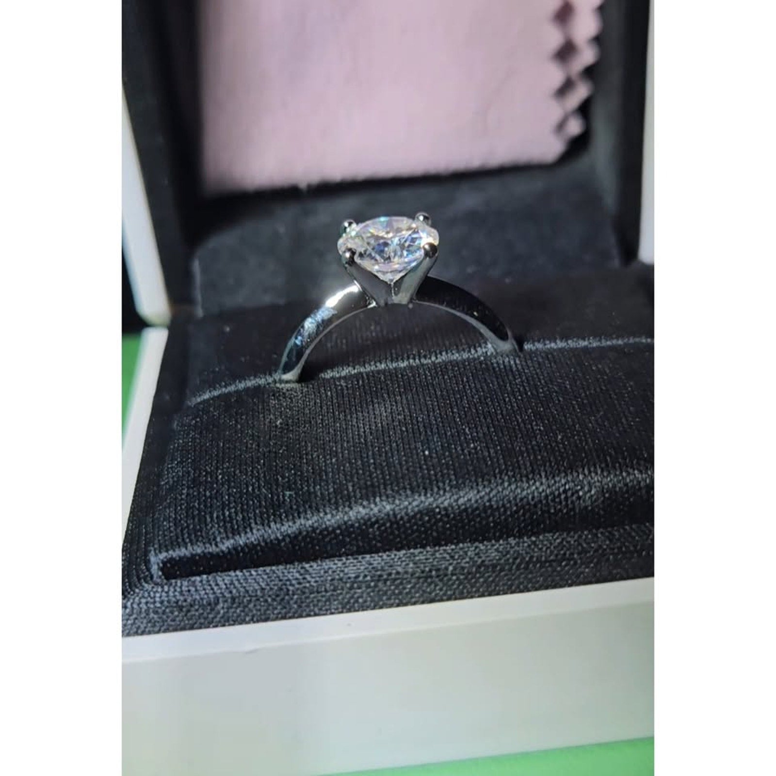 2CT Moissanite Engagement Rings For Women, Round D Color (Not Real Diamond)