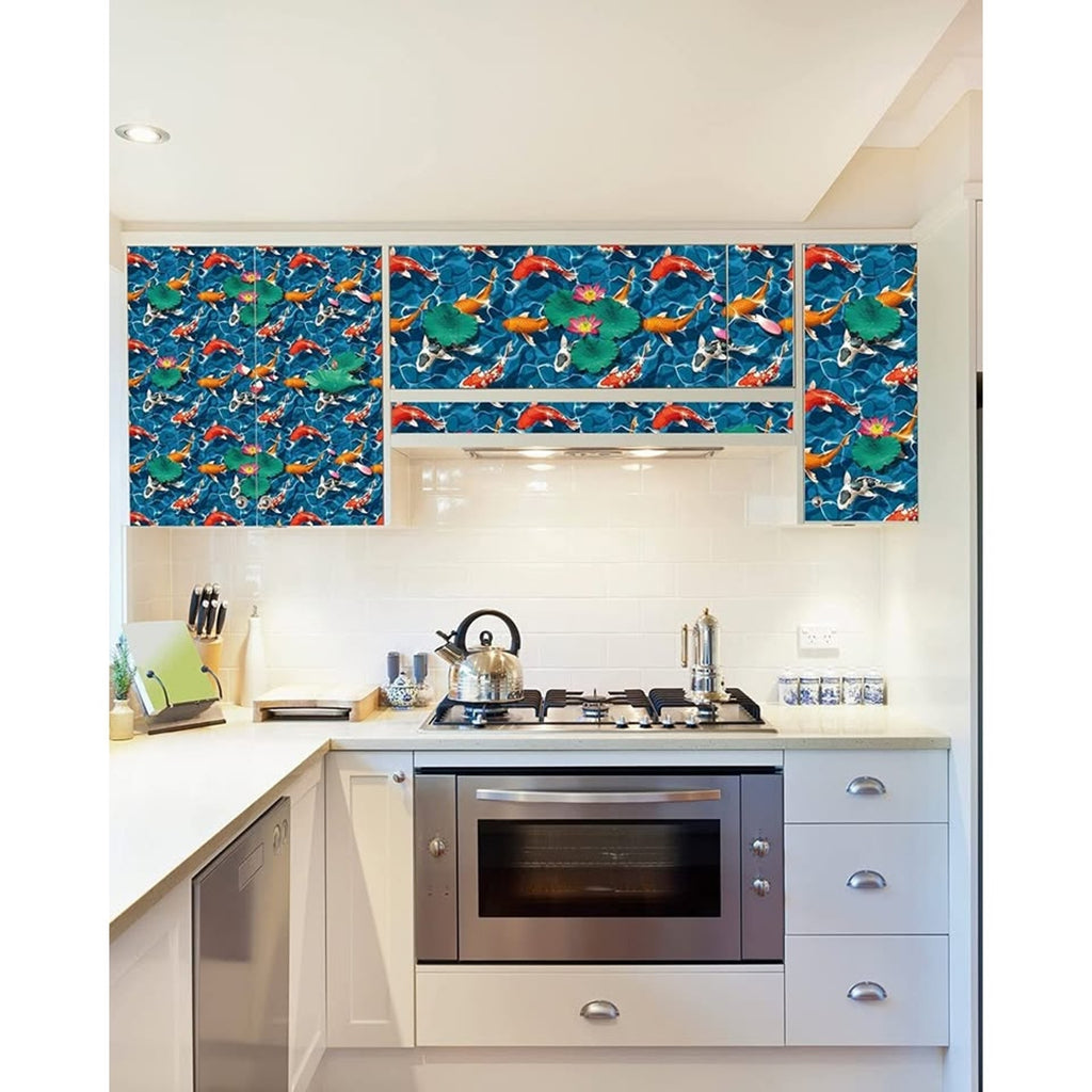15.74x15.74 inches x 6Pcs Navy Fish in Water Self-Adhesive Decal