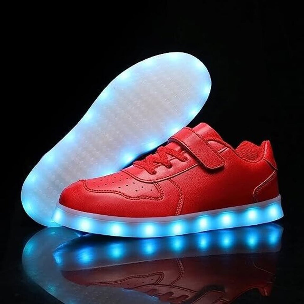 Led Shoes For Kids Usb Charging Light Up Sneakers Glowing Shoe (RED)