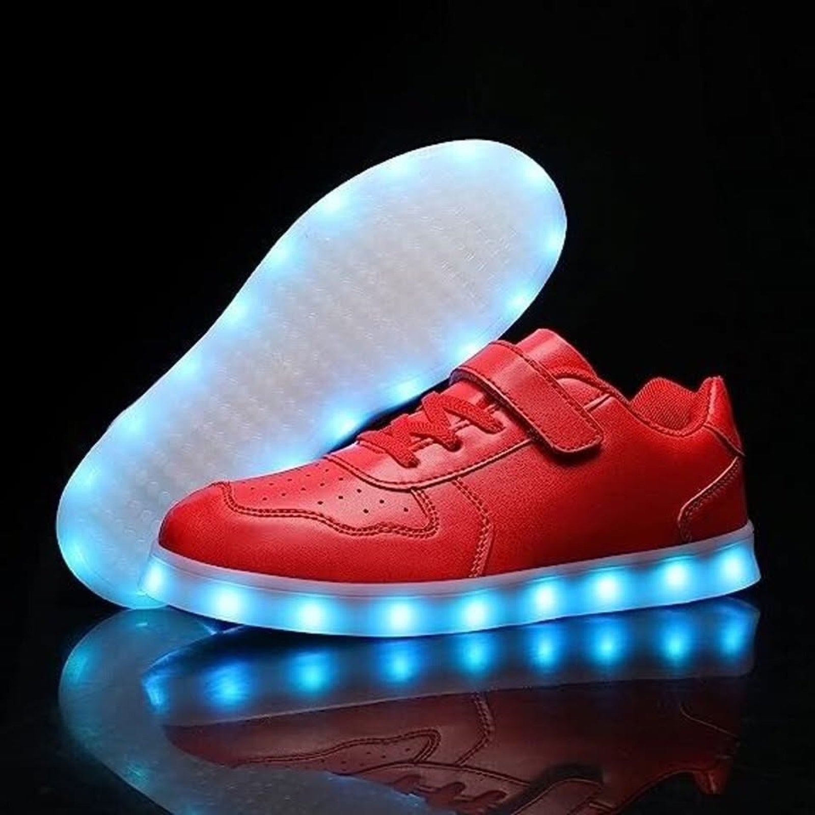 Led Shoes For Kids Usb Charging Light Up Sneakers Glowing Shoe (RED)