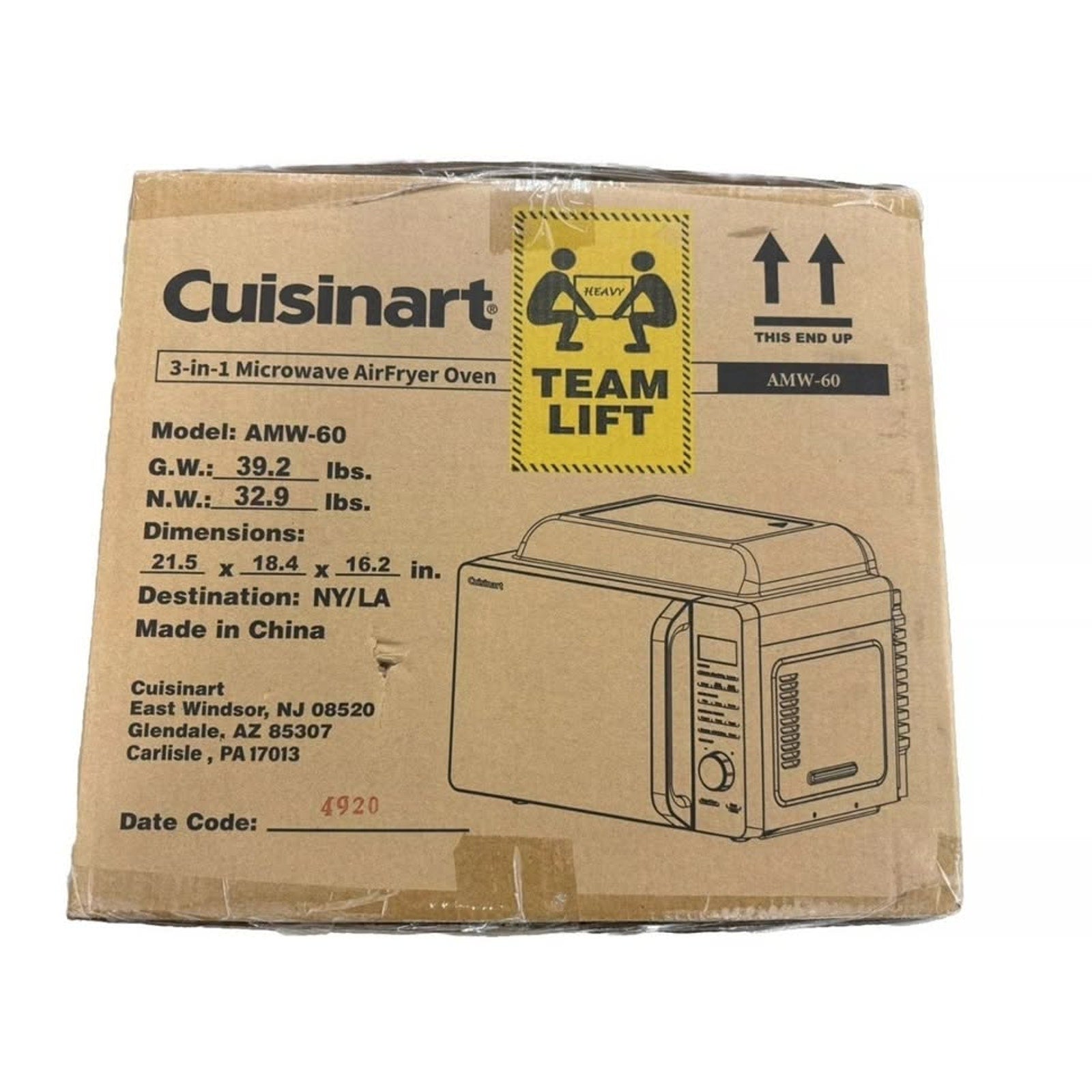 Cuisinart AMW-60 3-in-1 Oven Airfryer Microwave - Black BRAND NEW *SHIPS FAST*
