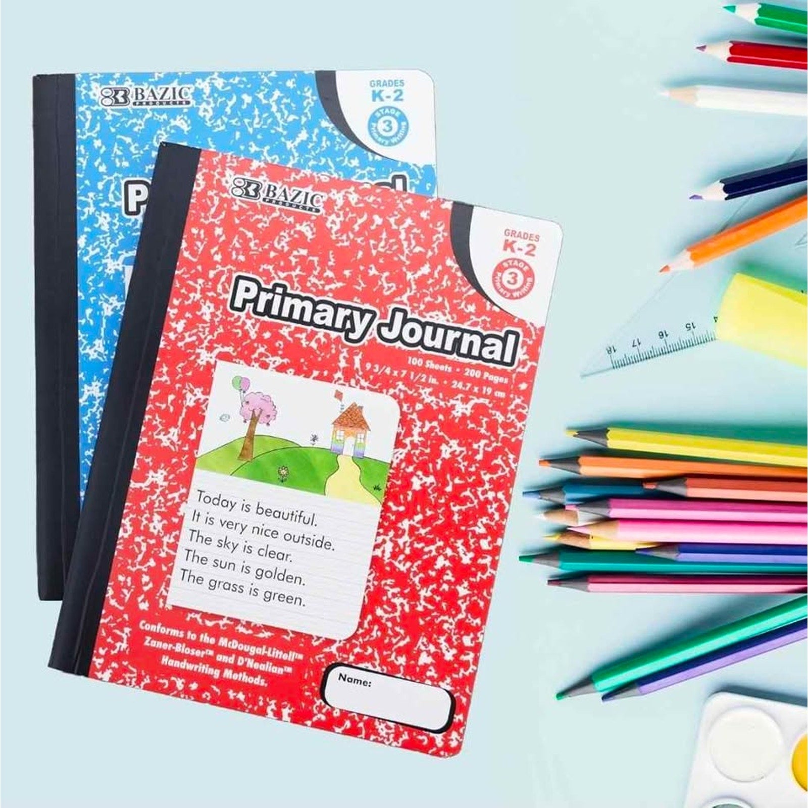 (48 pack) Primary Journal Composition Book Marble, 100 Sheet Drawing & Writing Grades K- 2