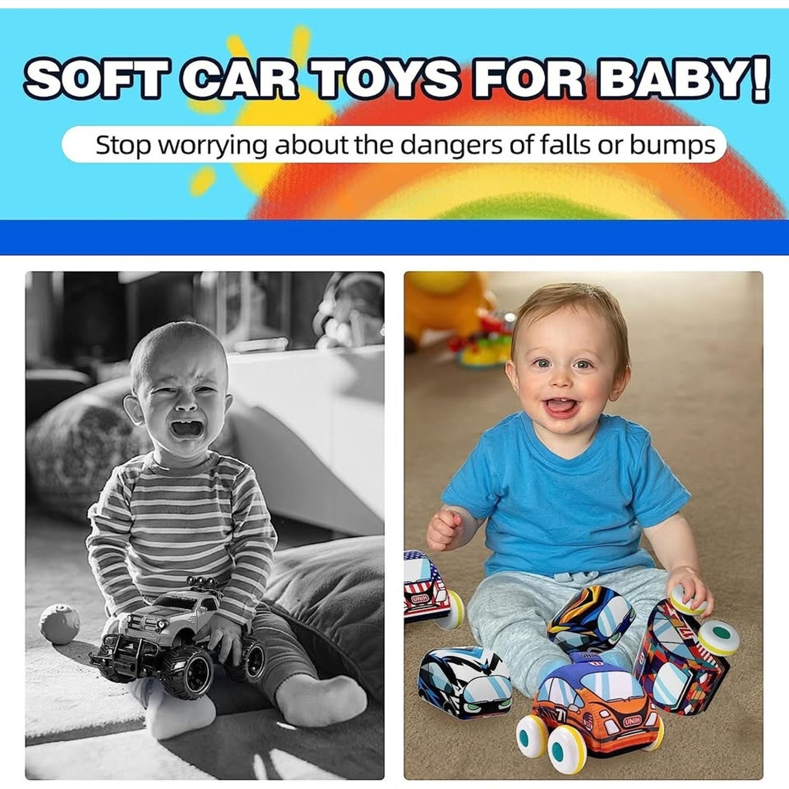 Pull Back Cars for Toddlers 1-3, Vehicles Toy for 1 Year Old Boy,6 Pieces Push a