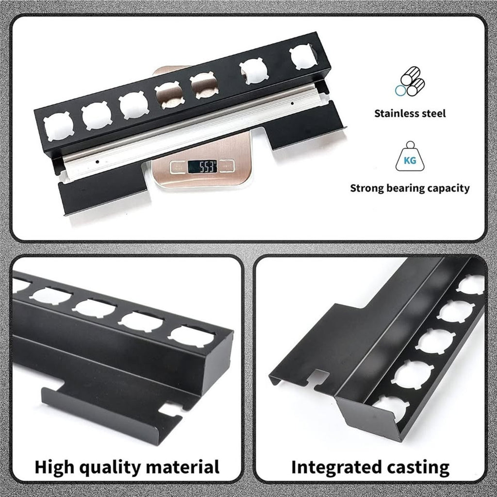 Mounted Rack Bracket Stand with Adhesive for Home Bathroom Organizer (Black)