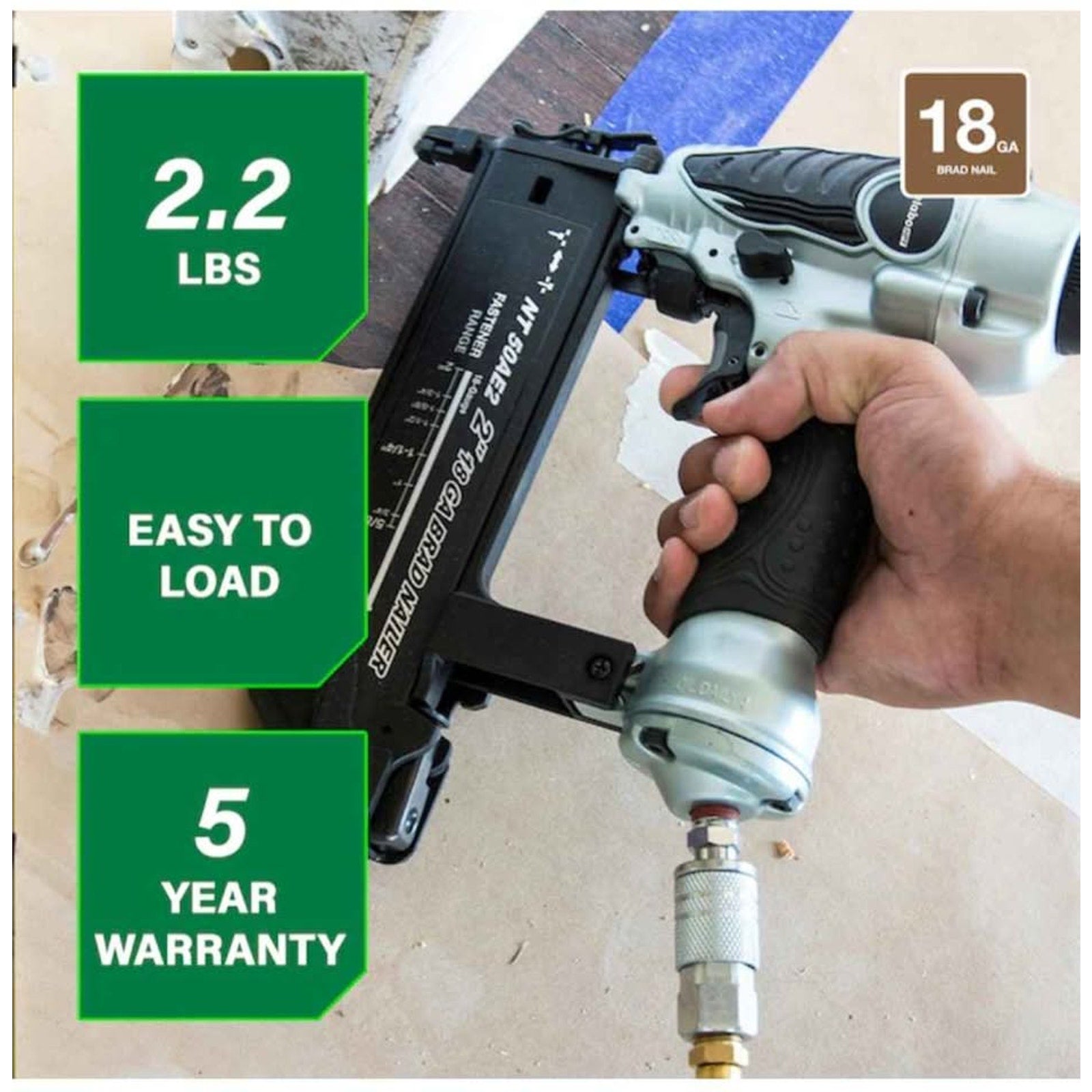 Metabo HPT 2-in 18-Gauge Pneumatic Brad Nailer