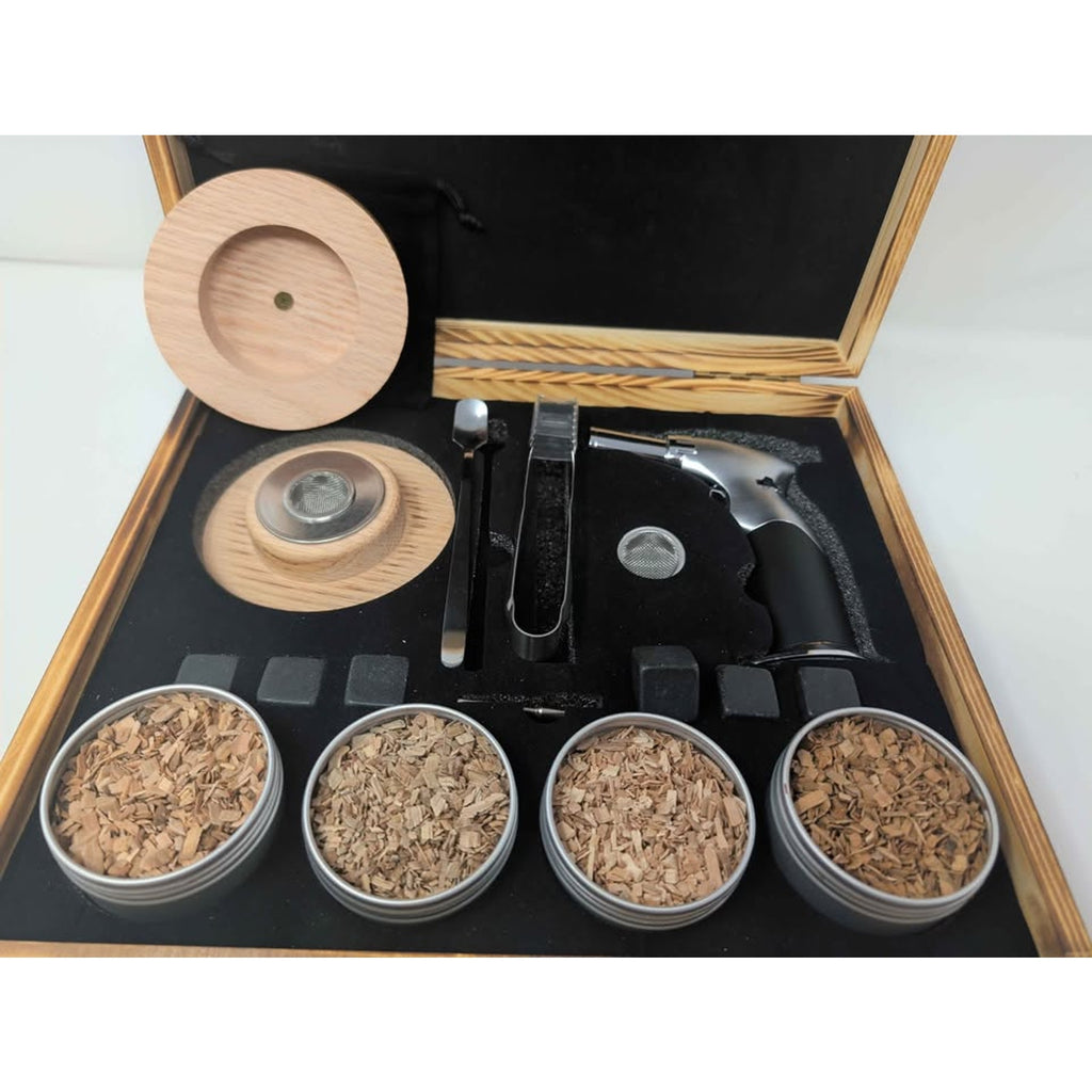 Cocktail Smoker Kit with Torch - 19-Piece Whiskey - Bourbon Smoking Set, 4 Wo...