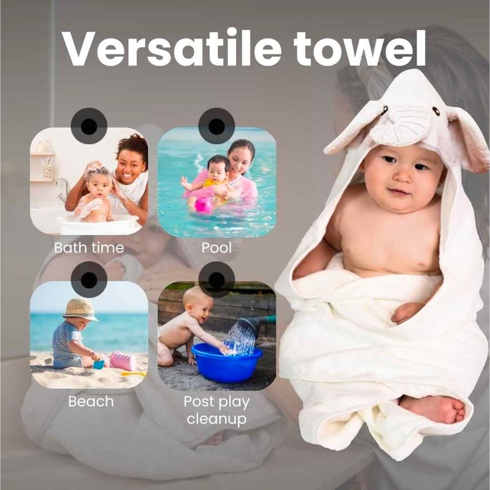 Premium Hooded Towel - 500GSM Viscose derived from Bamboo Cotton Baby Towels - Ultra Soft & Absorben