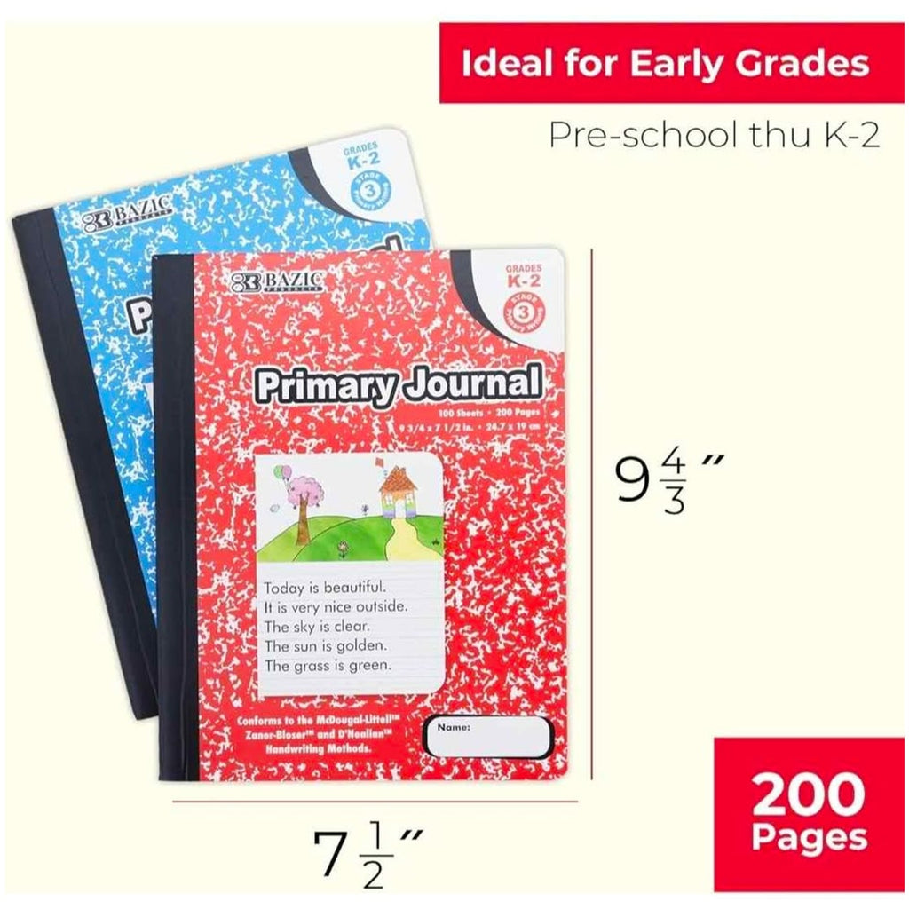 (48 pack) Primary Journal Composition Book Marble, 100 Sheet Drawing & Writing Grades K- 2