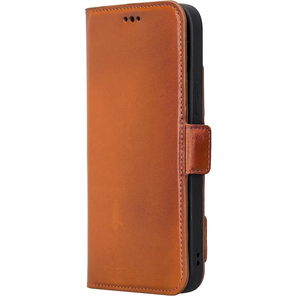 Bayelon iPhone 14 Pro Max Case, Detachable Trifold Genuine Leather Wallet Case