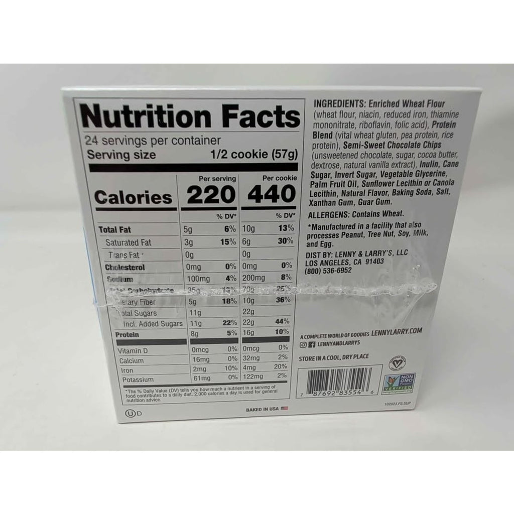12 pack Lenny & Larry's Protein Cookie 16g protein.10g fiber peanut butter. Chocolate chip, cinammon