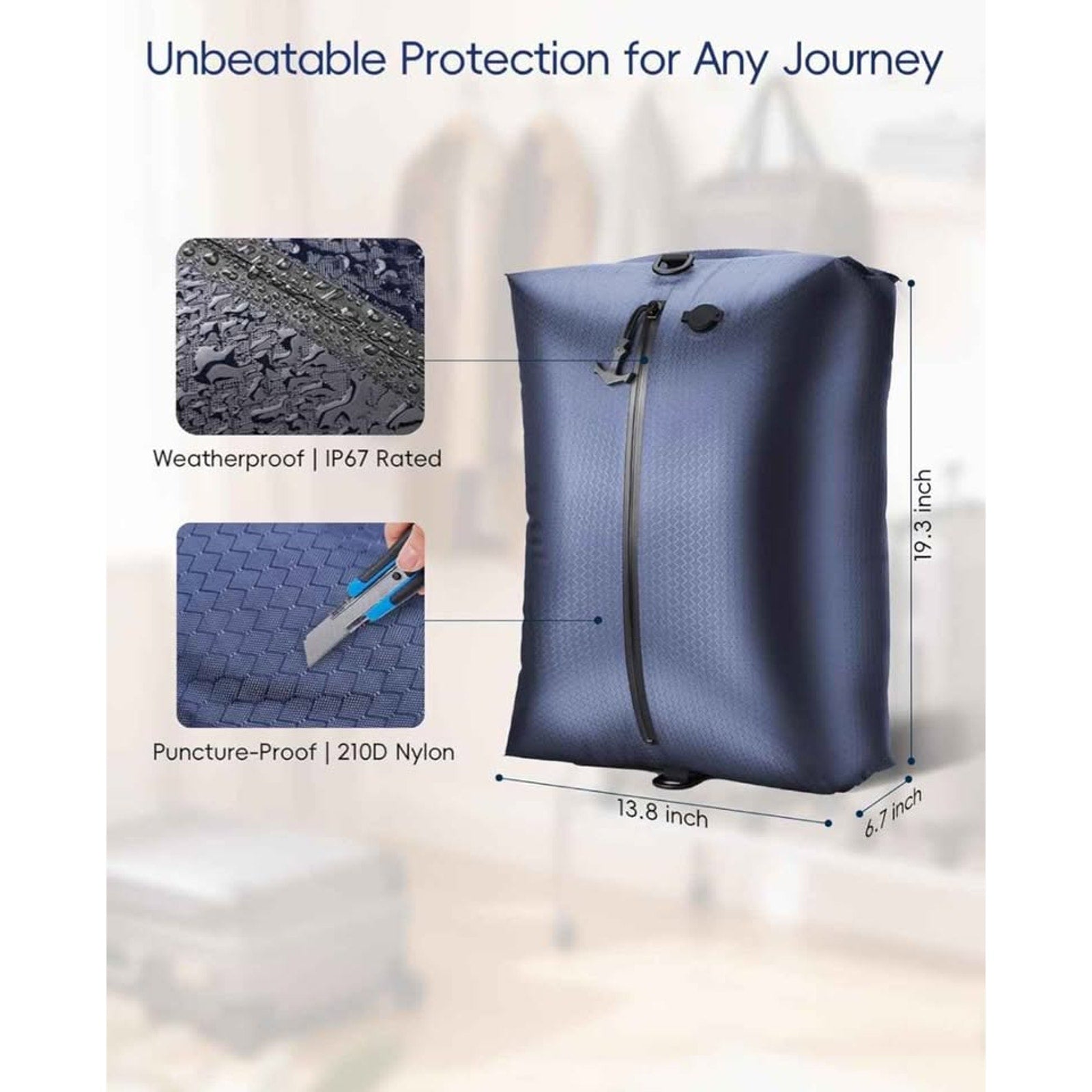 2PACK Travel Vacuum Bags With Wireless Pump Airtight & Waterproof For Traveling