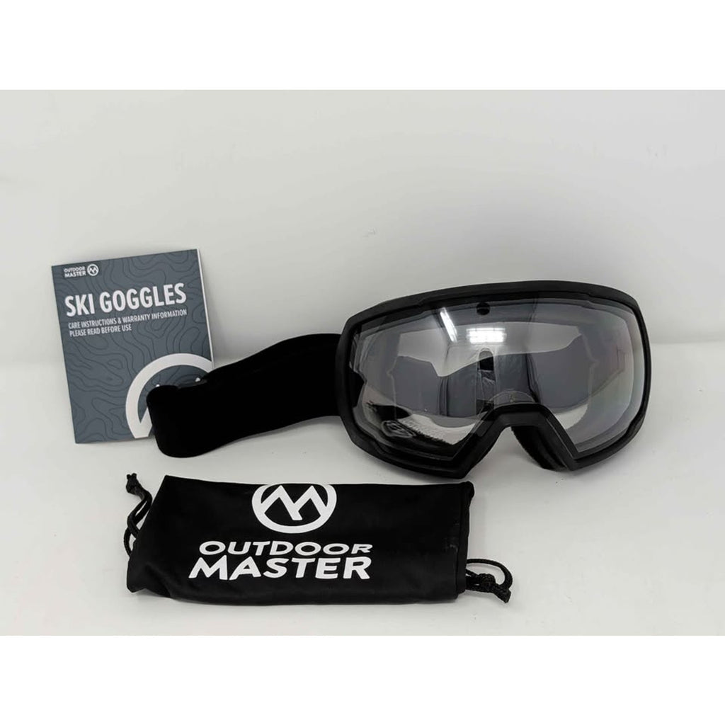 OutdoorMaster OTG Ski Goggles - Black - Clear Lens