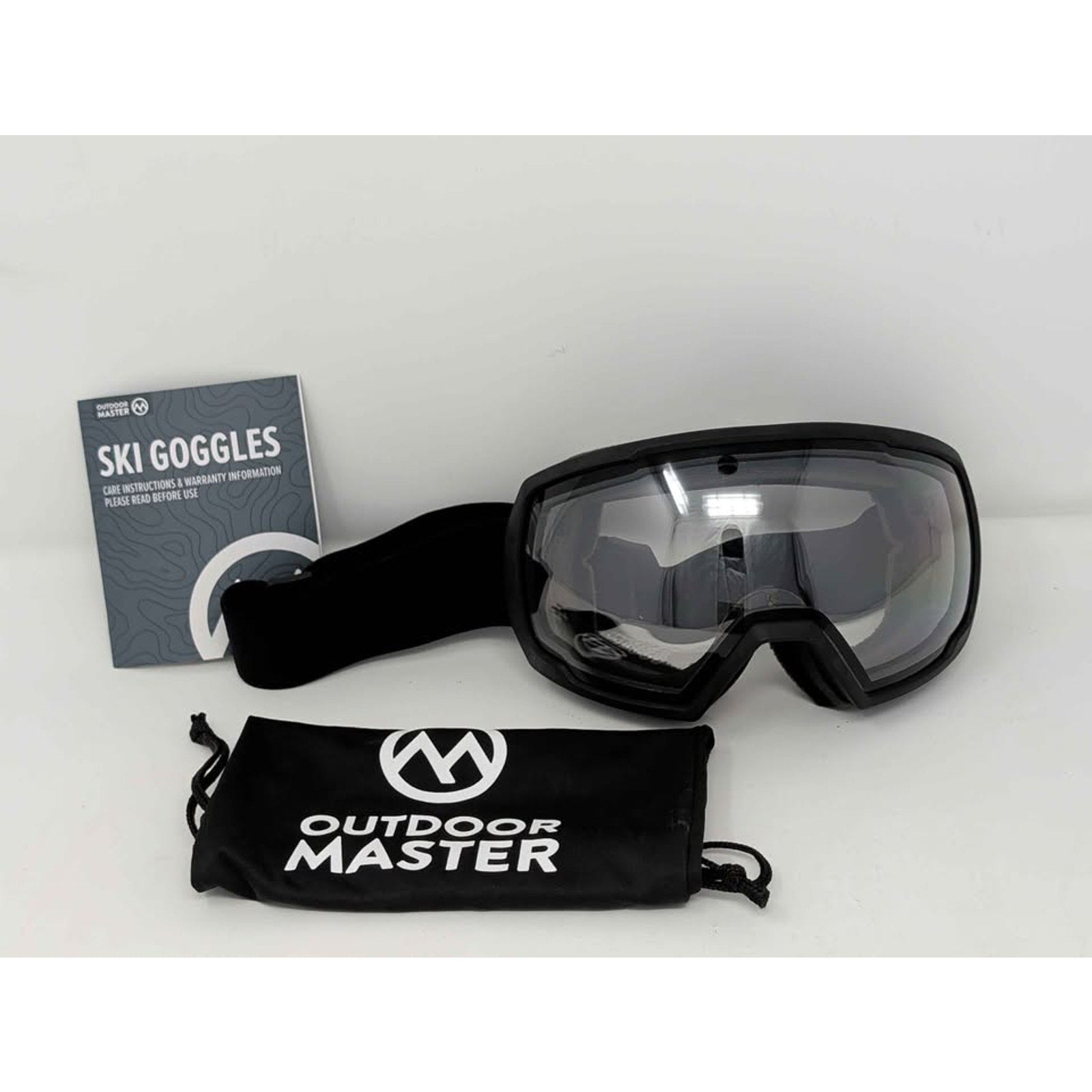 OutdoorMaster OTG Ski Goggles - Black - Clear Lens