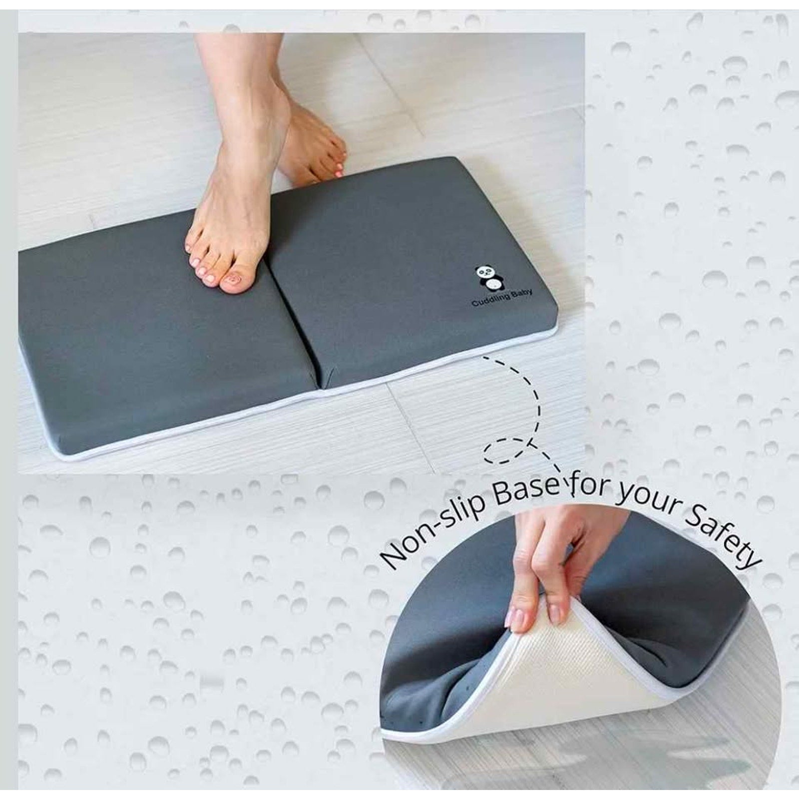 Bath Kneeler and Elbow Rest Pad Set - 2PC Premium Baby Bath Mat Set - Non-Slip Kneeling Pad with Sto