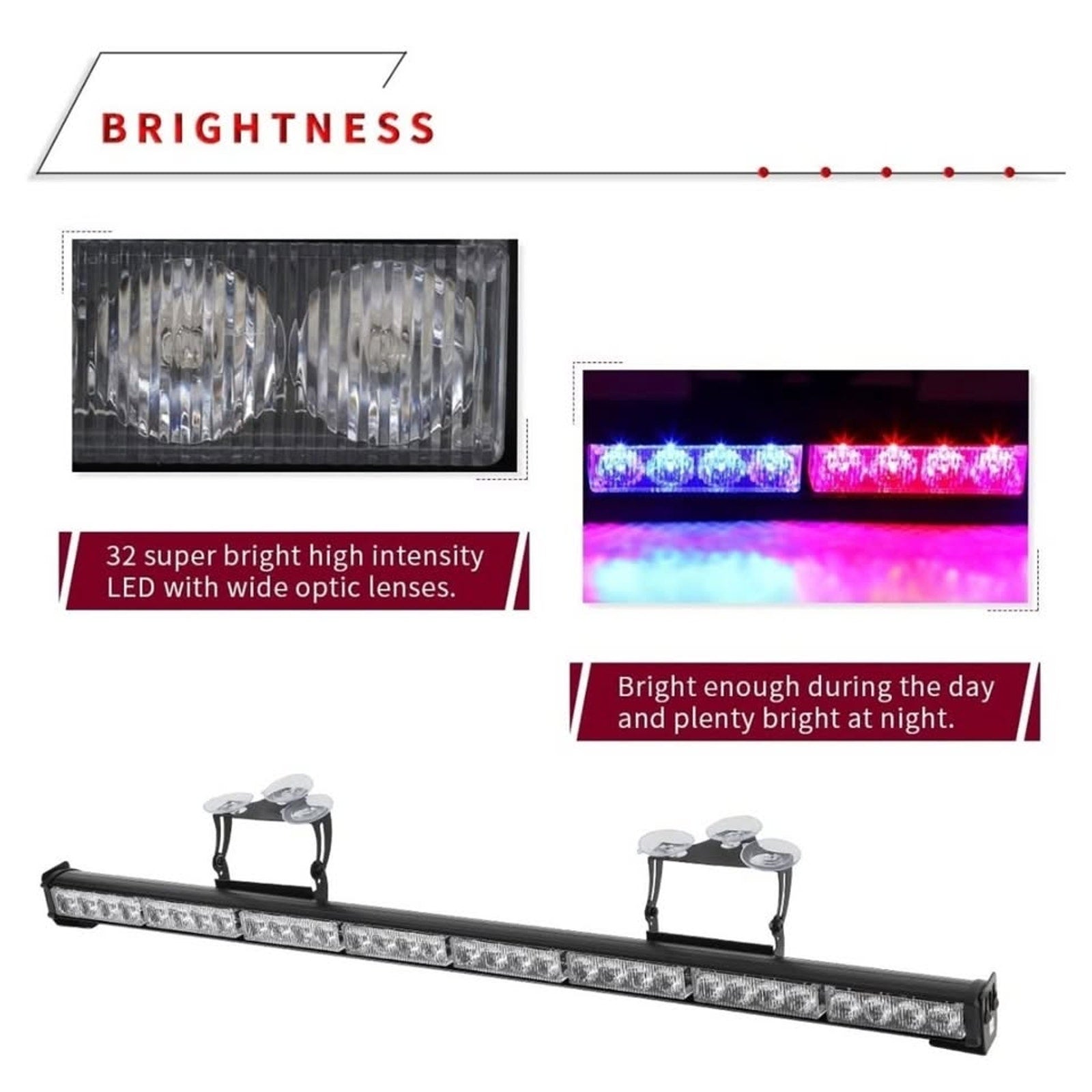 YITAMOTOR 36 Inch Emergency Strobe Light For Car, Suv, Truck