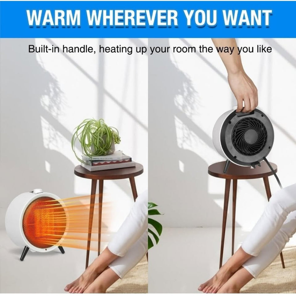 KEN BROWN Space Heater for Indoor Use White, 1500W/900W Electric Desk Heaters...