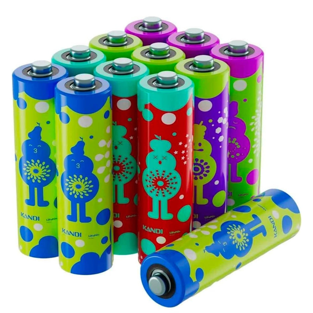[12 Pack] Kandi AA Lithium Rechargeable Batteries 12 Pack, 1.5V