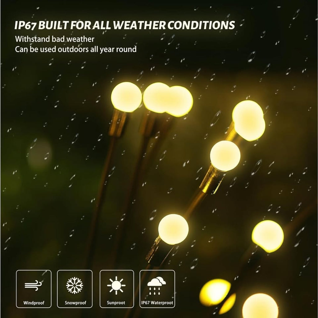 Solar Garden Lights-Firefly Lights, New Upgraded 2 Pieces Together Feature