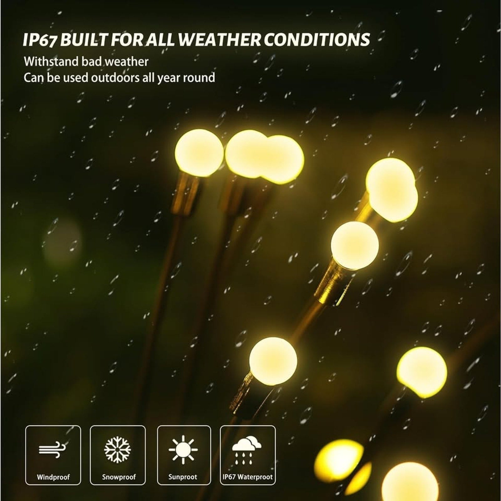 Solar Garden Lights-Firefly Lights, New Upgraded 2 Pieces Together Feature