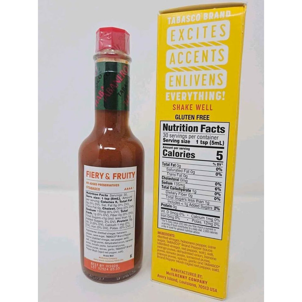 [5 PACK] Tabasco Habanero , Habanero Sauce, Spicy Hot Sauce [5 OZ Each]