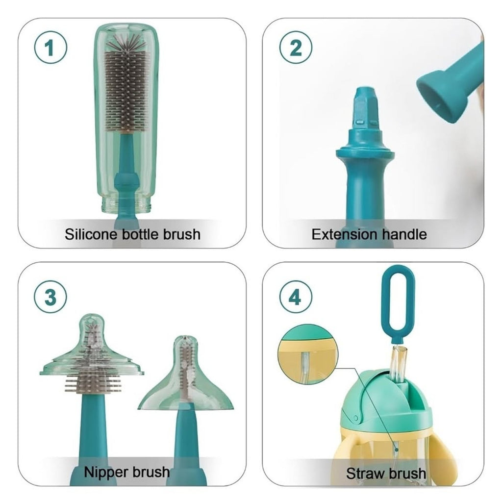 Electric Cleaning Brush Set with ExtensionHandle,4 Piece Multi-Purpose Cleaner