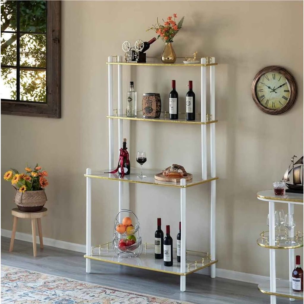 Fabulaxe Set of 2 Pieces, Bartender Serving Display Station, Bar Console Working Counter with Open