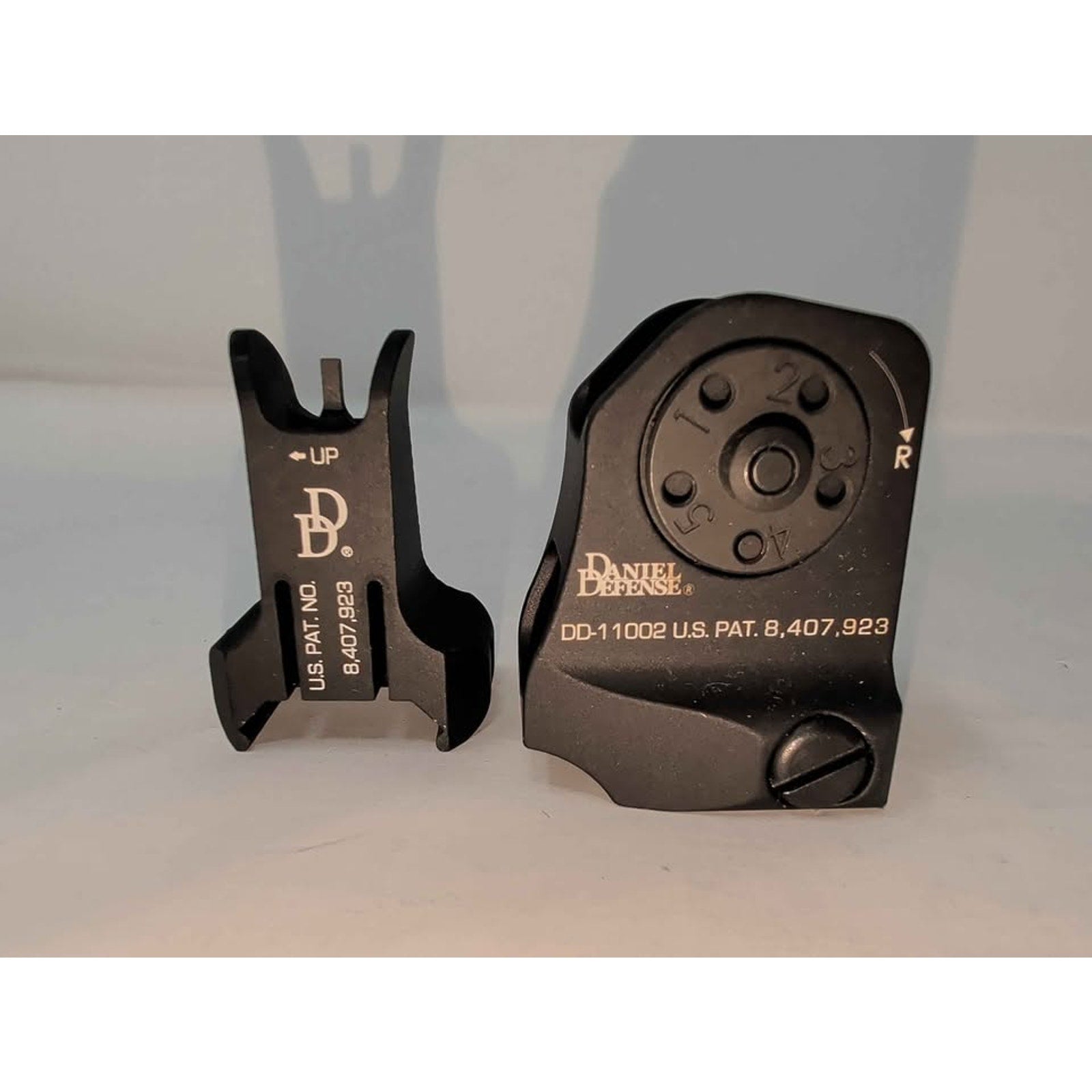 Daniel defense iron sights. Front and back iron sights