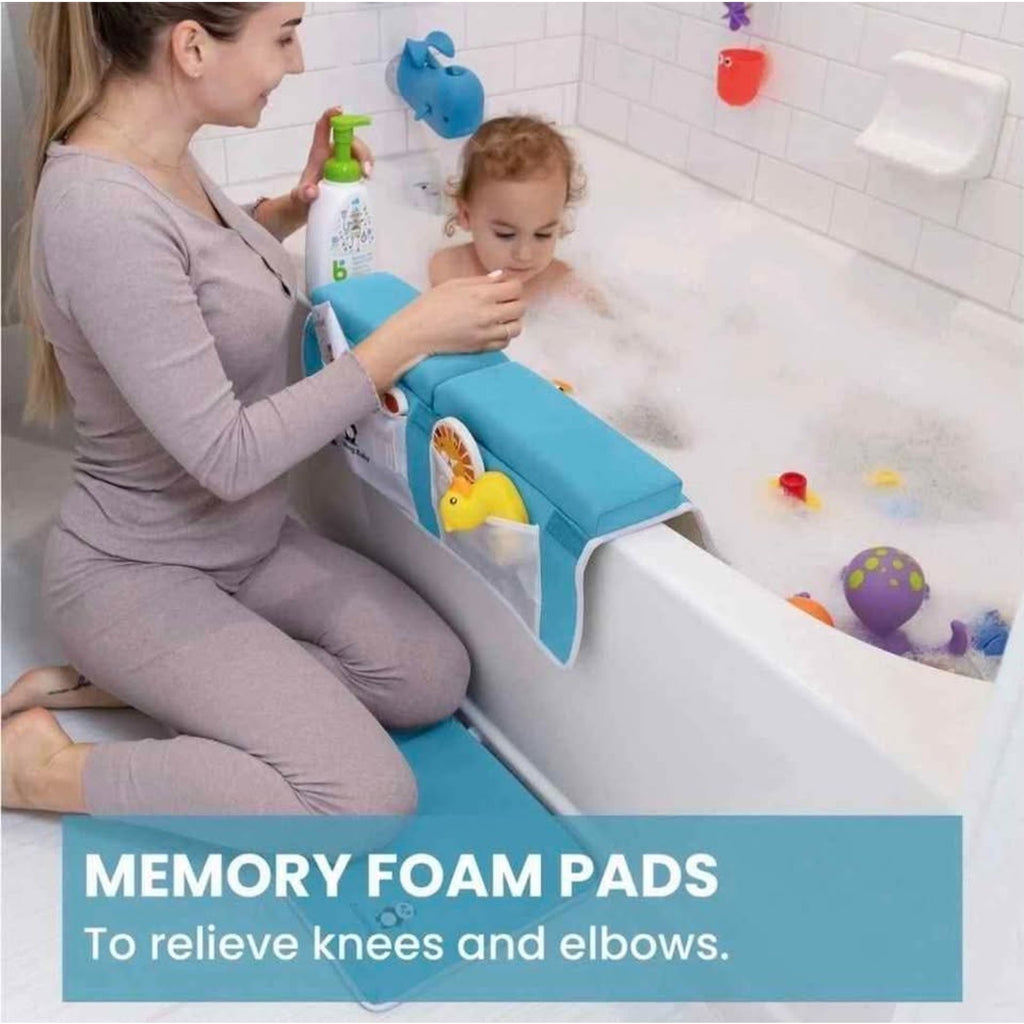 (Blue) Bath Kneeler and Elbow Rest Pad Set - 2PC Premium Baby Bath Mat Set