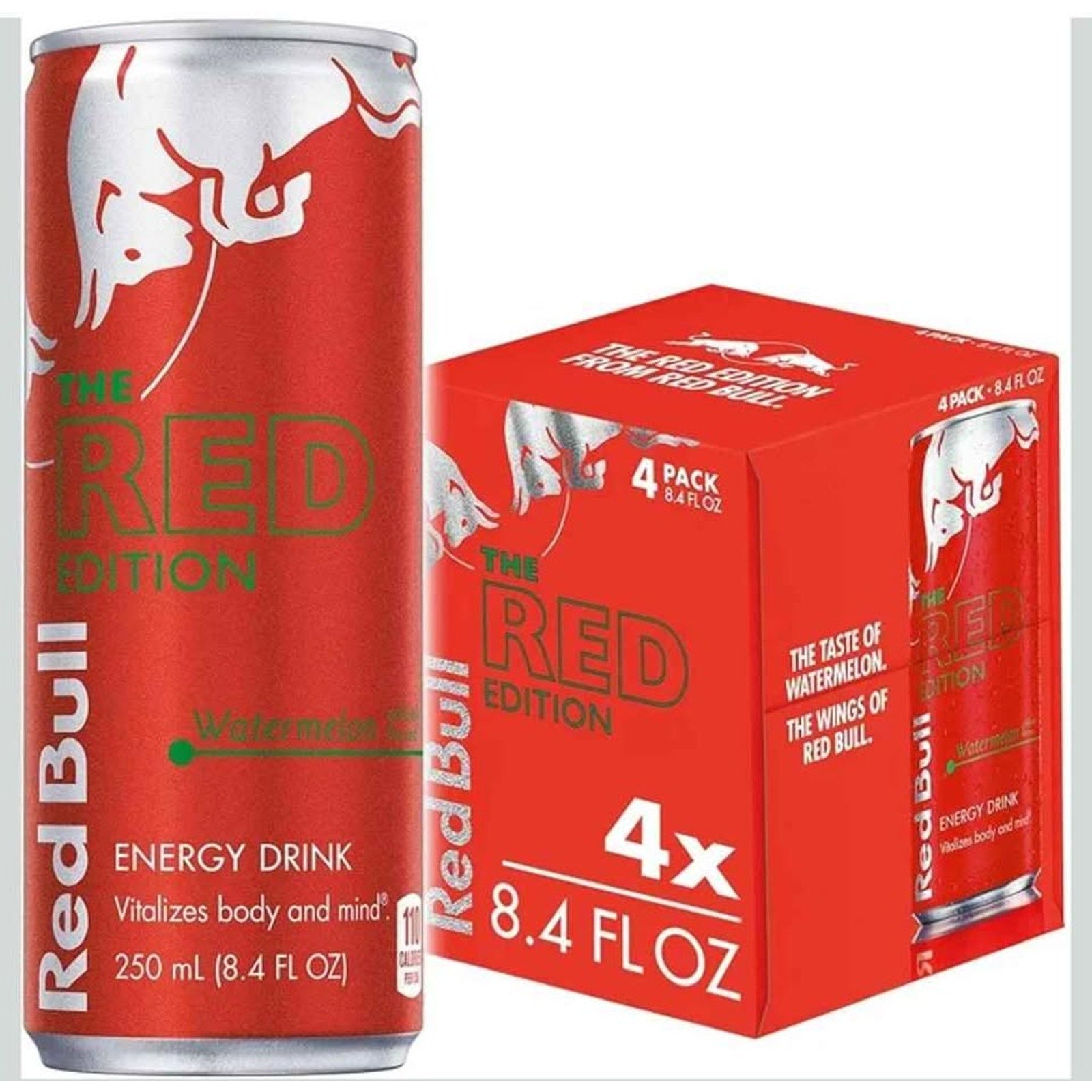 Red Bull Red Edition Energy Watermelon 12 fl oz 8 Cans 114mg Caffeine [EXP 5/27]
