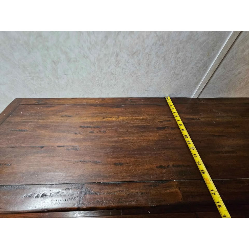 Mesa de madera y fierro para hogar 52x18x31