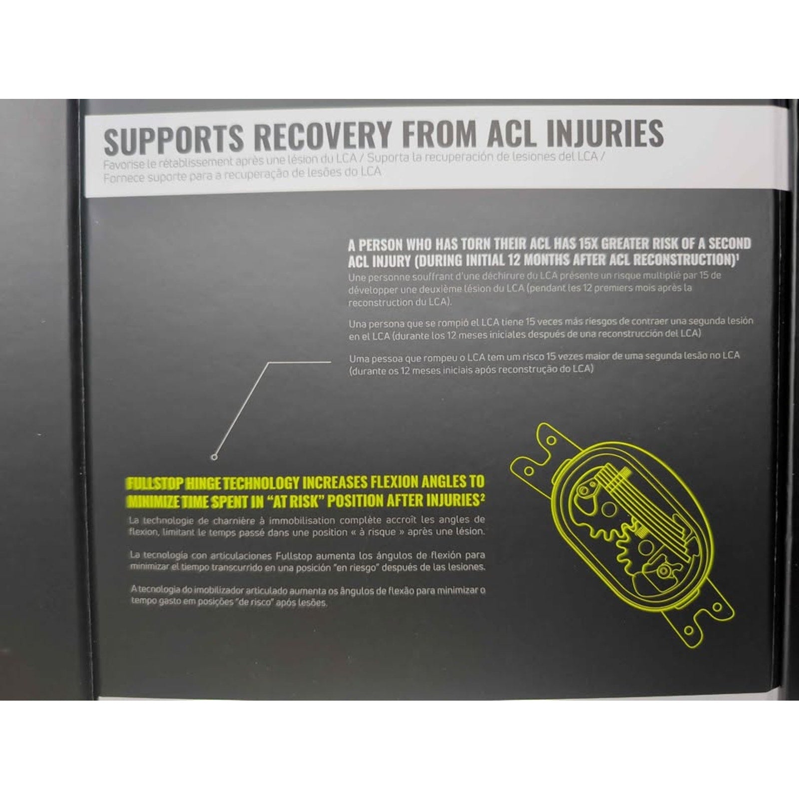LARGE DonJoy Performance BIONIC FULLSTOP Knee Brace - ACL, Meniscus Injuries, Joint and Patella
