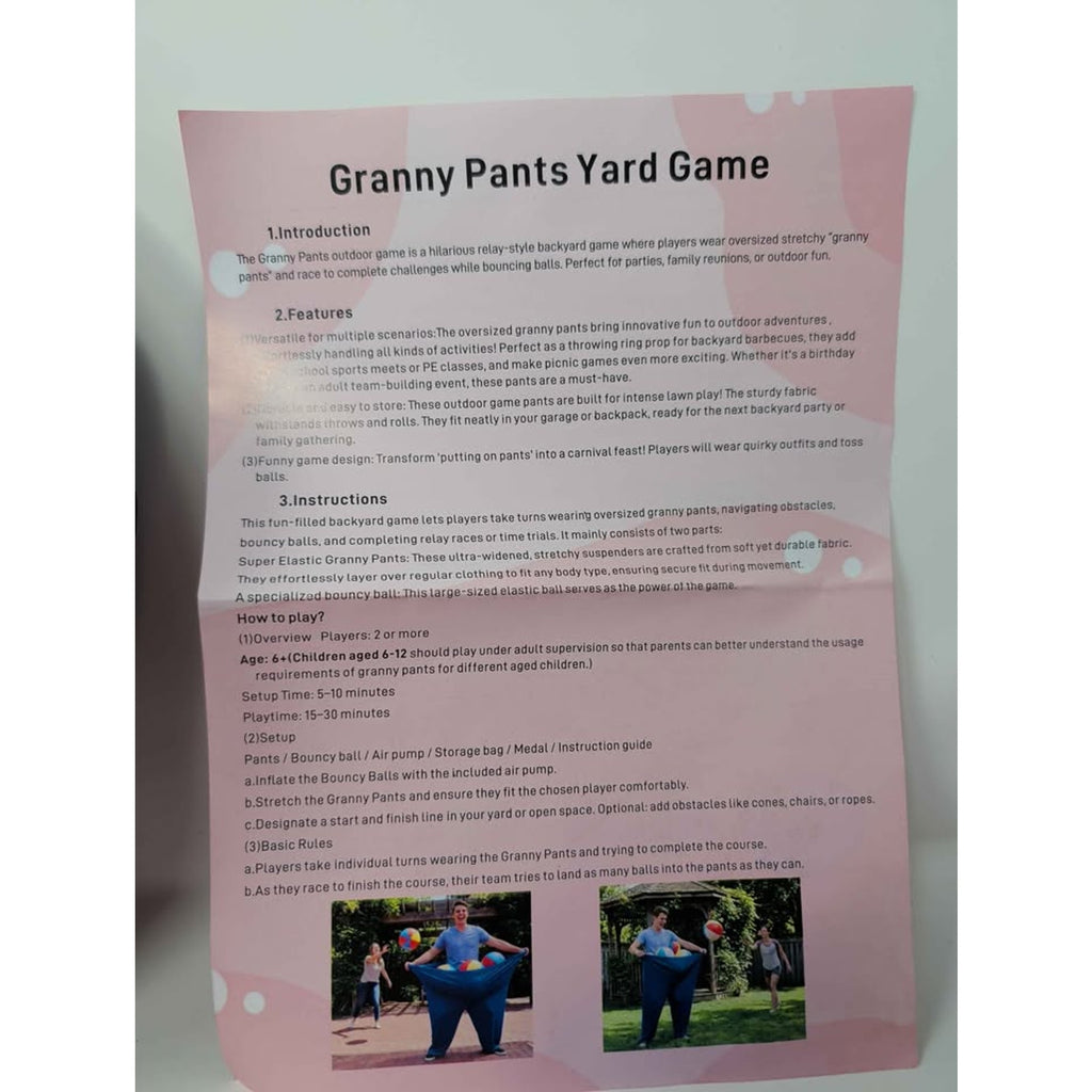 Granny Pants Yard Game for Kids and Adults- Giant OutdoorTossing Carnival Game