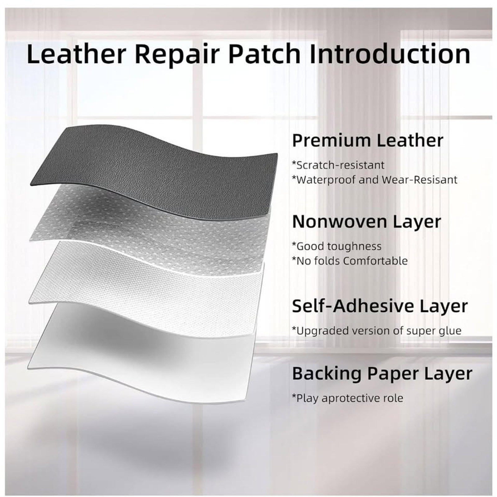 Leather Tape, Leather Repair Patch, Self-Adhesive Leather Repair Tape [2 Pack]
