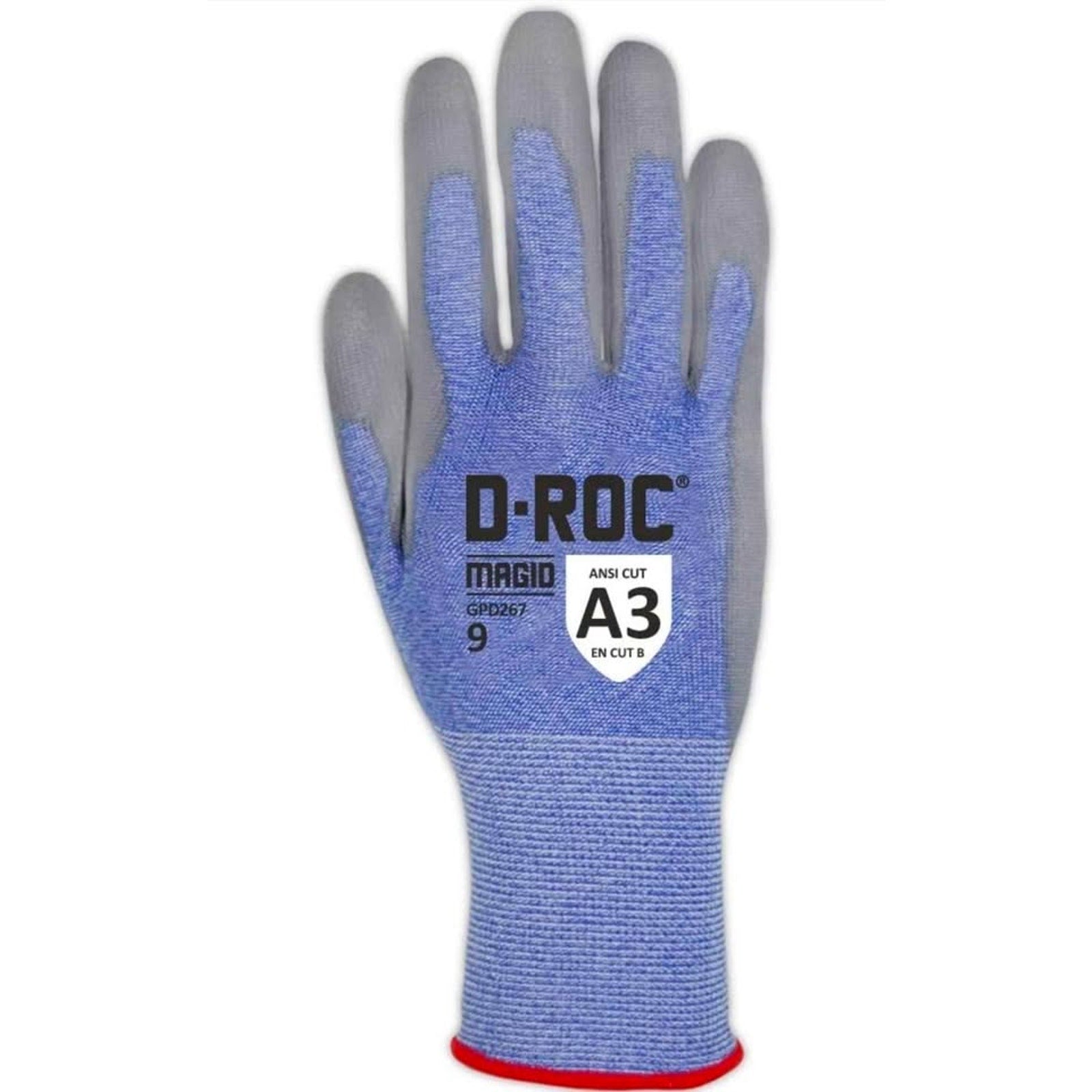 MAGID D-ROC ANSI A3 Touchscreen Compatible PU Coated Work Gloves, 12 Pairs, Size 6/XS, GPD267
