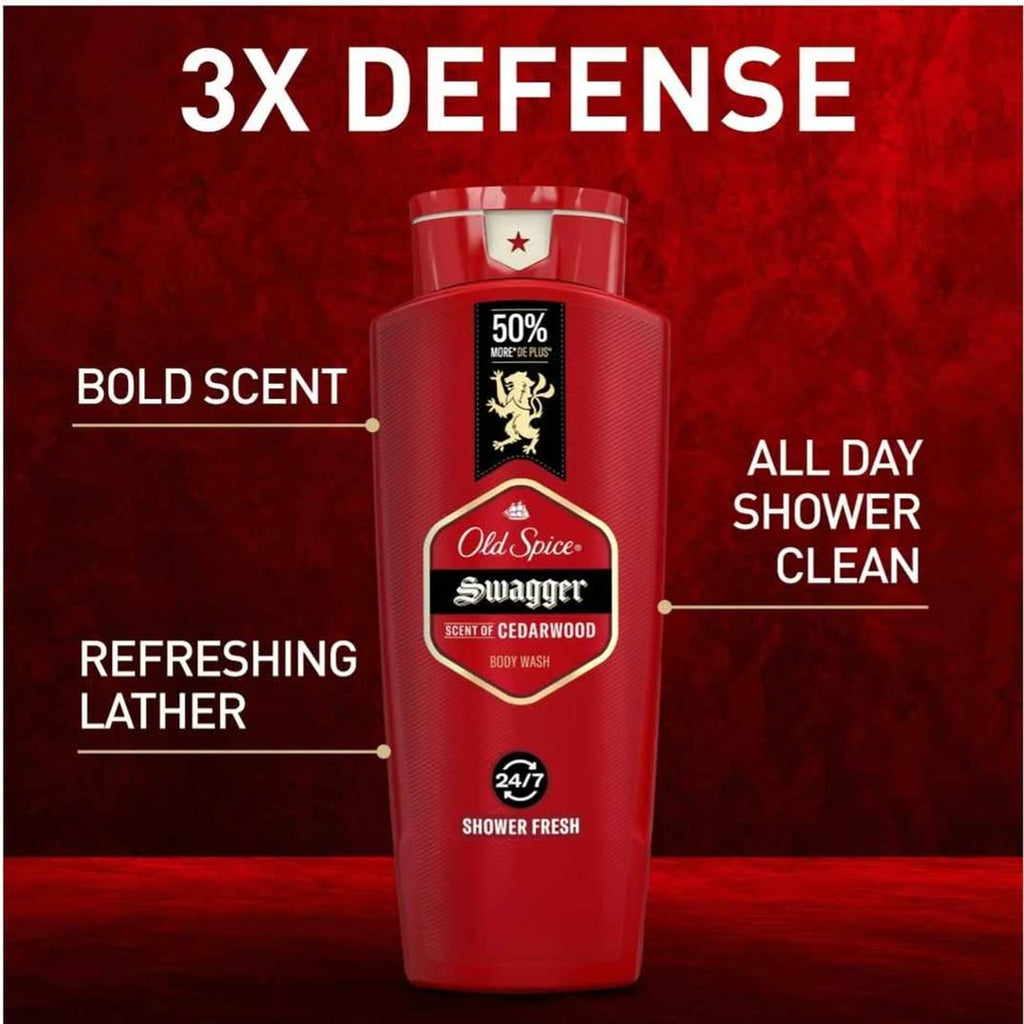 Old Spice Red Collection Swagger Scent Men's Body Wash, 24 fl oz, Pack of 4